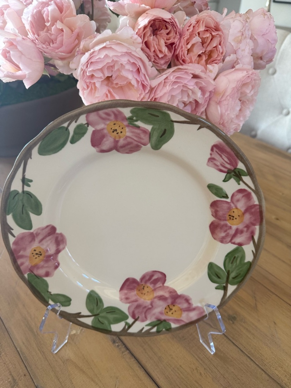 Franciscan Desert Rose Dinner Plates Set 2 England Cottagecore Pink Floral - Picture 2 of 6